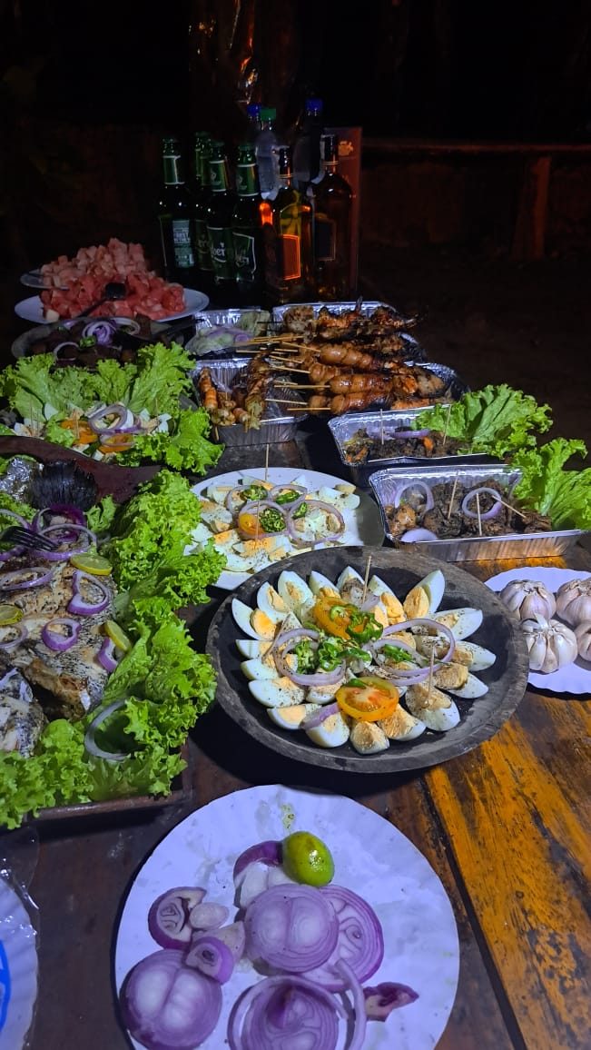 BBQ dinner spread